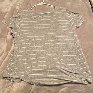 grey white striped t-shirt
